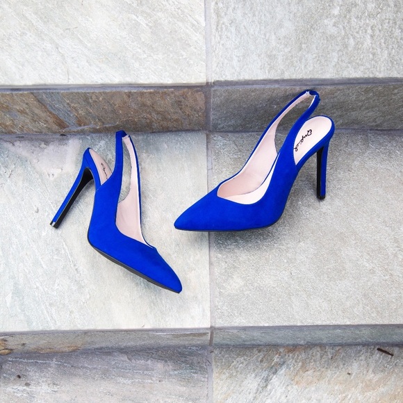 Qupid Shoes - Last 1! Qupid classic slingback cobalt blue pumps